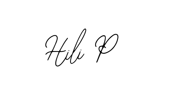 How to make Hili P name signature. Use Bearetta-2O07w style for creating short signs online. This is the latest handwritten sign. Hili P signature style 12 images and pictures png