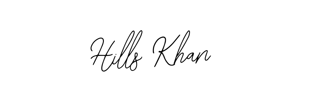 Use a signature maker to create a handwritten signature online. With this signature software, you can design (Bearetta-2O07w) your own signature for name Hills Khan. Hills Khan signature style 12 images and pictures png