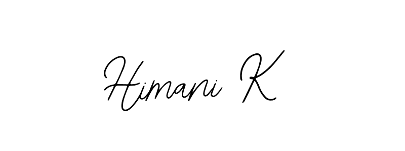How to make Himani K name signature. Use Bearetta-2O07w style for creating short signs online. This is the latest handwritten sign. Himani K signature style 12 images and pictures png