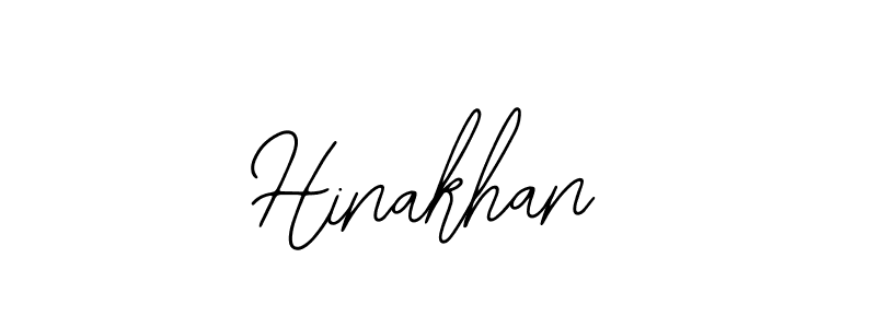 Use a signature maker to create a handwritten signature online. With this signature software, you can design (Bearetta-2O07w) your own signature for name Hinakhan. Hinakhan signature style 12 images and pictures png