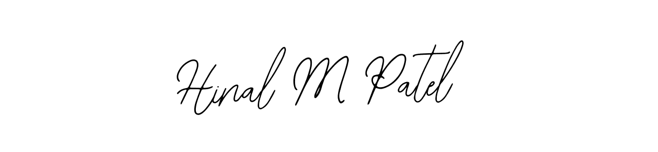 You should practise on your own different ways (Bearetta-2O07w) to write your name (Hinal M Patel) in signature. don't let someone else do it for you. Hinal M Patel signature style 12 images and pictures png