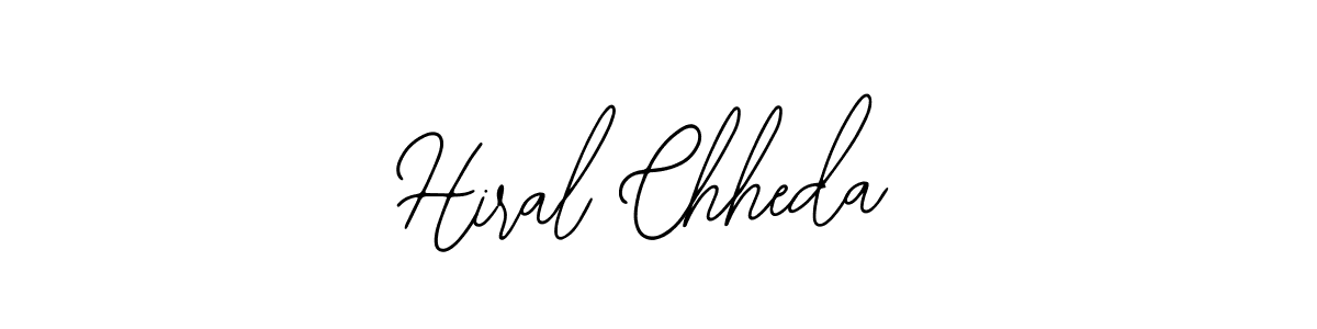 The best way (Bearetta-2O07w) to make a short signature is to pick only two or three words in your name. The name Hiral Chheda include a total of six letters. For converting this name. Hiral Chheda signature style 12 images and pictures png