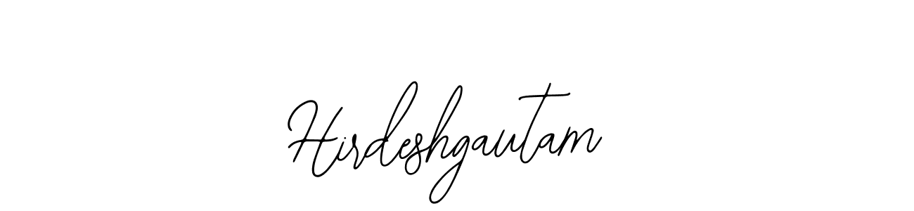 How to make Hirdeshgautam name signature. Use Bearetta-2O07w style for creating short signs online. This is the latest handwritten sign. Hirdeshgautam signature style 12 images and pictures png