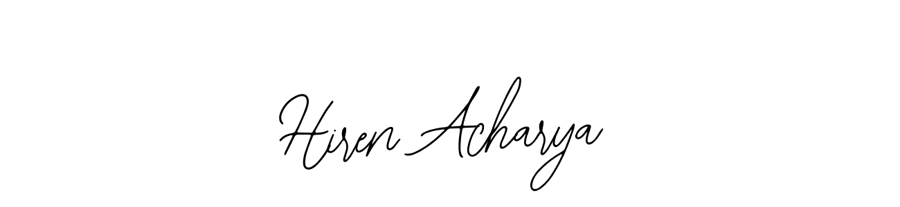 if you are searching for the best signature style for your name Hiren Acharya. so please give up your signature search. here we have designed multiple signature styles  using Bearetta-2O07w. Hiren Acharya signature style 12 images and pictures png