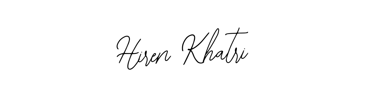 How to make Hiren Khatri name signature. Use Bearetta-2O07w style for creating short signs online. This is the latest handwritten sign. Hiren Khatri signature style 12 images and pictures png