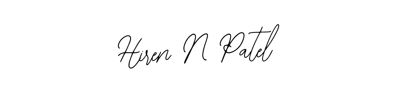 How to make Hiren N Patel name signature. Use Bearetta-2O07w style for creating short signs online. This is the latest handwritten sign. Hiren N Patel signature style 12 images and pictures png