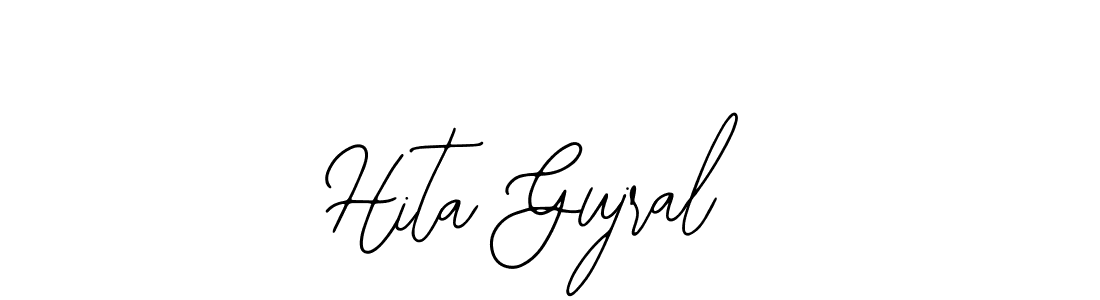 This is the best signature style for the Hita Gujral name. Also you like these signature font (Bearetta-2O07w). Mix name signature. Hita Gujral signature style 12 images and pictures png