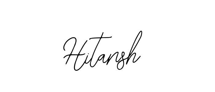 How to make Hitansh name signature. Use Bearetta-2O07w style for creating short signs online. This is the latest handwritten sign. Hitansh signature style 12 images and pictures png