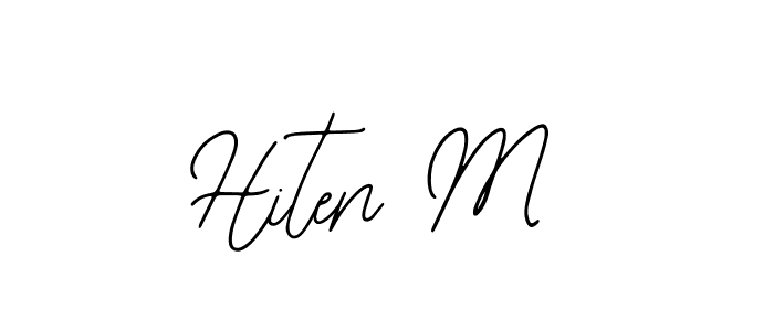 if you are searching for the best signature style for your name Hiten M. so please give up your signature search. here we have designed multiple signature styles  using Bearetta-2O07w. Hiten M signature style 12 images and pictures png