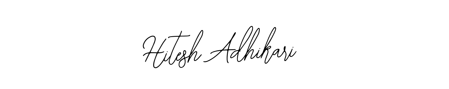 The best way (Bearetta-2O07w) to make a short signature is to pick only two or three words in your name. The name Hitesh Adhikari include a total of six letters. For converting this name. Hitesh Adhikari signature style 12 images and pictures png