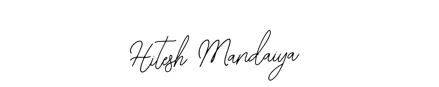 Also You can easily find your signature by using the search form. We will create Hitesh Mandaiya name handwritten signature images for you free of cost using Bearetta-2O07w sign style. Hitesh Mandaiya signature style 12 images and pictures png