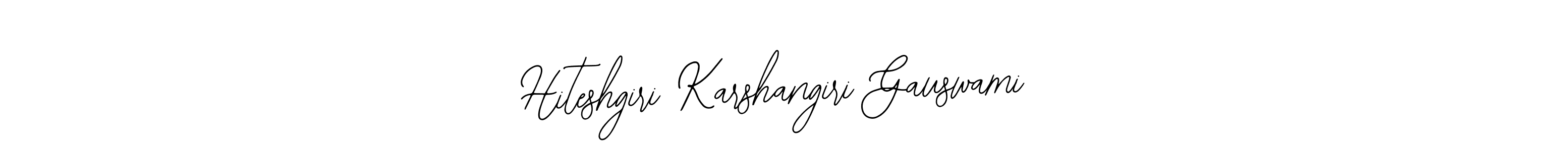 How to make Hiteshgiri Karshangiri Gauswami name signature. Use Bearetta-2O07w style for creating short signs online. This is the latest handwritten sign. Hiteshgiri Karshangiri Gauswami signature style 12 images and pictures png
