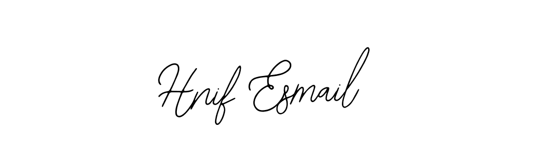The best way (Bearetta-2O07w) to make a short signature is to pick only two or three words in your name. The name Hnif Esmail include a total of six letters. For converting this name. Hnif Esmail signature style 12 images and pictures png