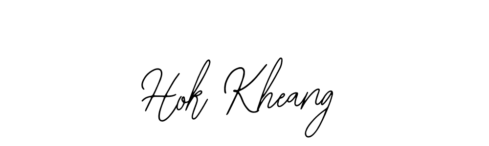 The best way (Bearetta-2O07w) to make a short signature is to pick only two or three words in your name. The name Hok Kheang include a total of six letters. For converting this name. Hok Kheang signature style 12 images and pictures png