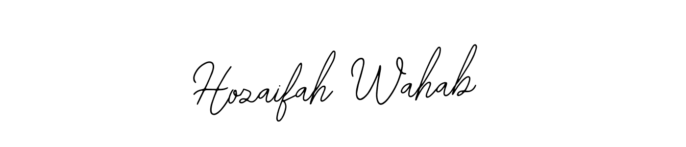 if you are searching for the best signature style for your name Hozaifah Wahab. so please give up your signature search. here we have designed multiple signature styles  using Bearetta-2O07w. Hozaifah Wahab signature style 12 images and pictures png