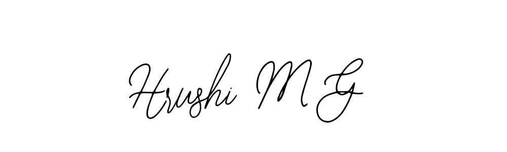 Bearetta-2O07w is a professional signature style that is perfect for those who want to add a touch of class to their signature. It is also a great choice for those who want to make their signature more unique. Get Hrushi M G name to fancy signature for free. Hrushi M G signature style 12 images and pictures png
