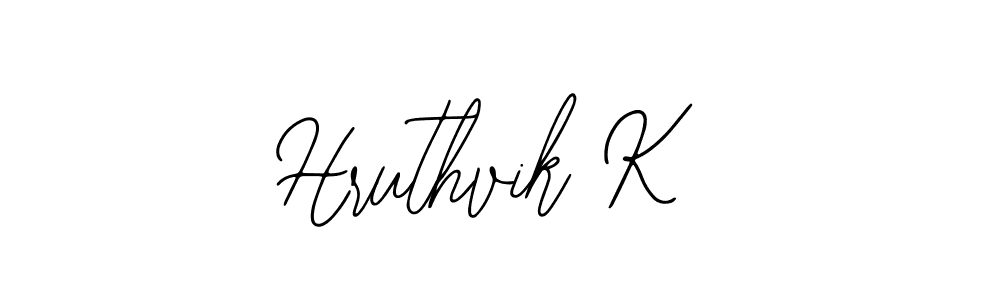 Bearetta-2O07w is a professional signature style that is perfect for those who want to add a touch of class to their signature. It is also a great choice for those who want to make their signature more unique. Get Hruthvik K name to fancy signature for free. Hruthvik K signature style 12 images and pictures png