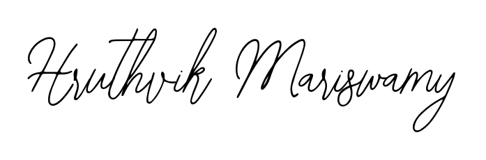 The Bearetta-2O07w typeface gives name Hruthvik Mariswamy a refined look. Suitable for certificates, diplomas, and official verification. Hruthvik Mariswamy signature style 12 images and pictures png