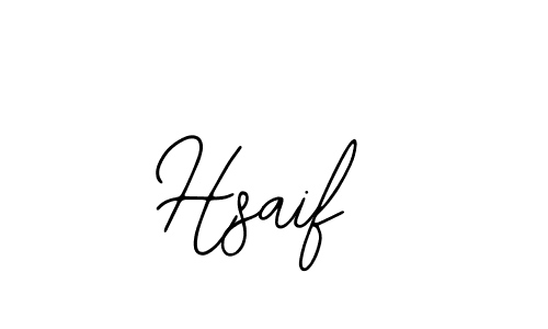 How to make Hsaif name signature. Use Bearetta-2O07w style for creating short signs online. This is the latest handwritten sign. Hsaif signature style 12 images and pictures png
