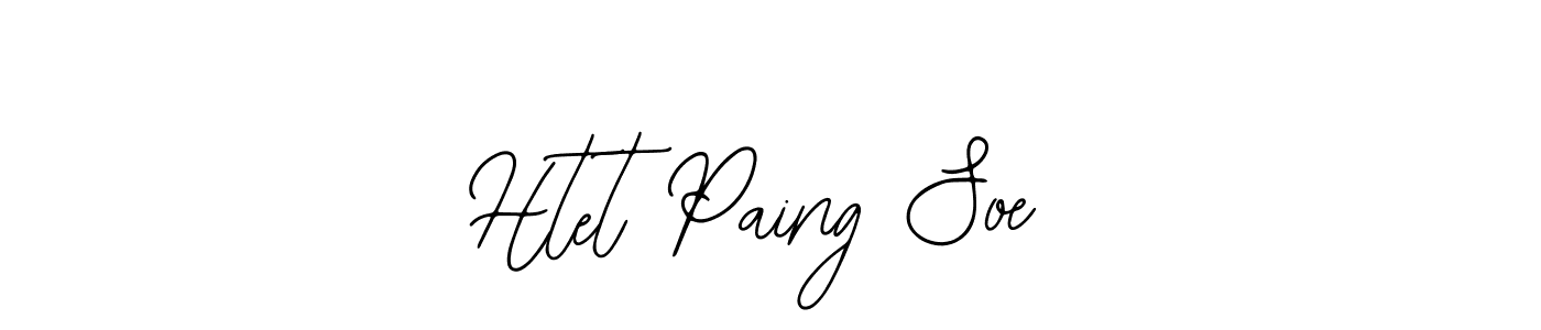 How to make Htet Paing Soe name signature. Use Bearetta-2O07w style for creating short signs online. This is the latest handwritten sign. Htet Paing Soe signature style 12 images and pictures png