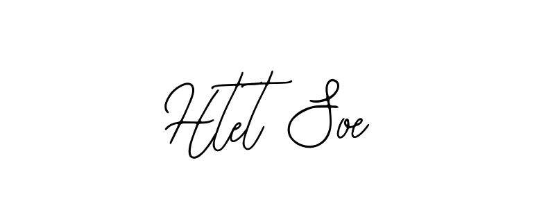 How to make Htet Soe name signature. Use Bearetta-2O07w style for creating short signs online. This is the latest handwritten sign. Htet Soe signature style 12 images and pictures png