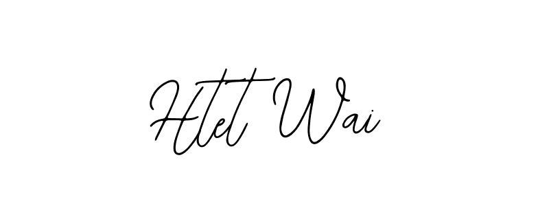 if you are searching for the best signature style for your name Htet Wai. so please give up your signature search. here we have designed multiple signature styles  using Bearetta-2O07w. Htet Wai signature style 12 images and pictures png