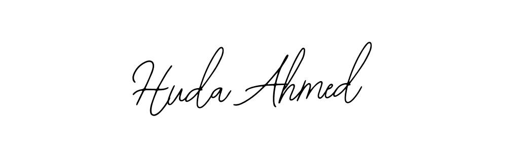 The best way (Bearetta-2O07w) to make a short signature is to pick only two or three words in your name. The name Huda Ahmed include a total of six letters. For converting this name. Huda Ahmed signature style 12 images and pictures png