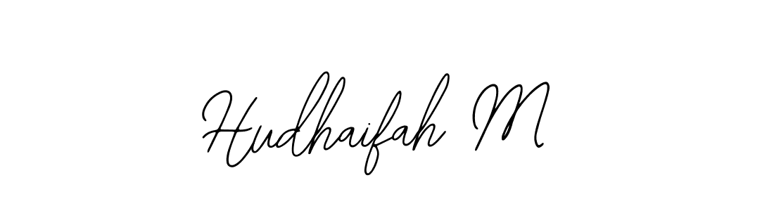 if you are searching for the best signature style for your name Hudhaifah M. so please give up your signature search. here we have designed multiple signature styles  using Bearetta-2O07w. Hudhaifah M signature style 12 images and pictures png