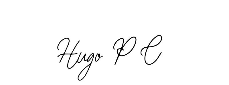 How to make Hugo P C name signature. Use Bearetta-2O07w style for creating short signs online. This is the latest handwritten sign. Hugo P C signature style 12 images and pictures png