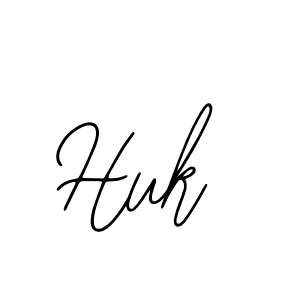 How to make Huk name signature. Use Bearetta-2O07w style for creating short signs online. This is the latest handwritten sign. Huk signature style 12 images and pictures png