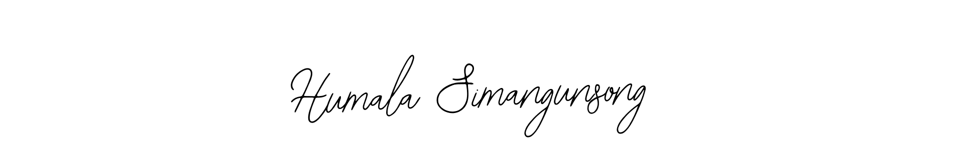 Design your own signature with our free online signature maker. With this signature software, you can create a handwritten (Bearetta-2O07w) signature for name Humala Simangunsong. Humala Simangunsong signature style 12 images and pictures png