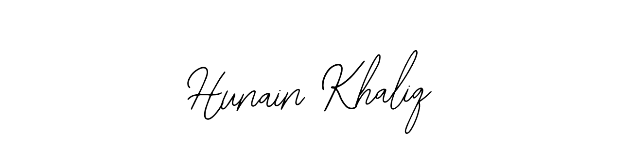 Make a beautiful signature design for name Hunain Khaliq. With this signature (Bearetta-2O07w) style, you can create a handwritten signature for free. Hunain Khaliq signature style 12 images and pictures png