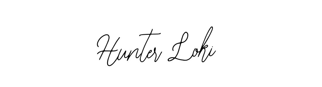 How to make Hunter Loki name signature. Use Bearetta-2O07w style for creating short signs online. This is the latest handwritten sign. Hunter Loki signature style 12 images and pictures png