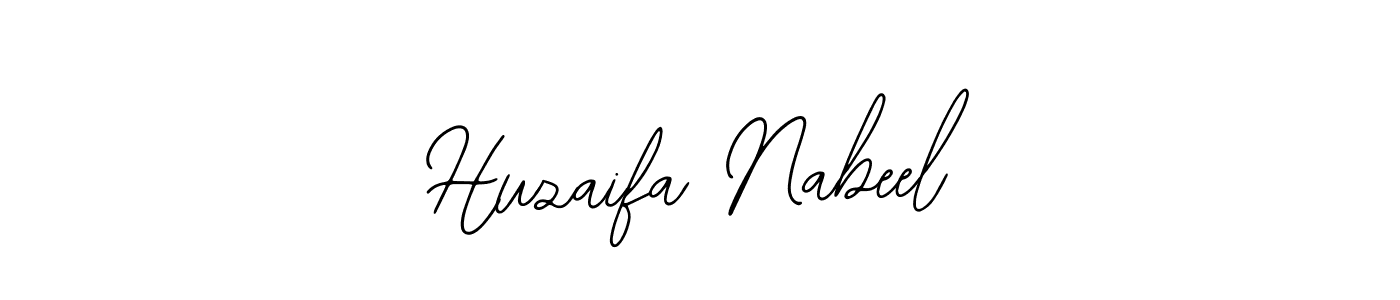 The best way (Bearetta-2O07w) to make a short signature is to pick only two or three words in your name. The name Huzaifa Nabeel include a total of six letters. For converting this name. Huzaifa Nabeel signature style 12 images and pictures png