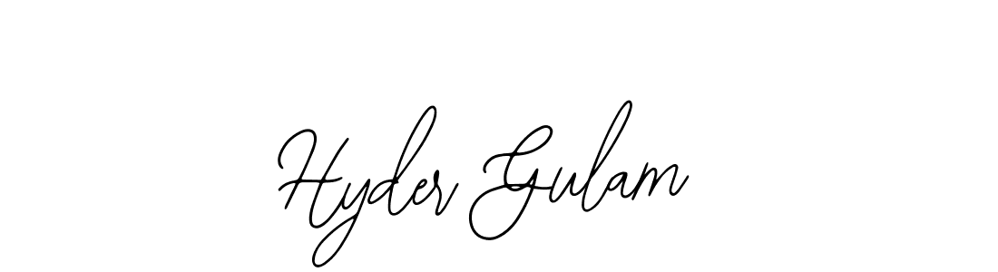 Use a signature maker to create a handwritten signature online. With this signature software, you can design (Bearetta-2O07w) your own signature for name Hyder Gulam. Hyder Gulam signature style 12 images and pictures png