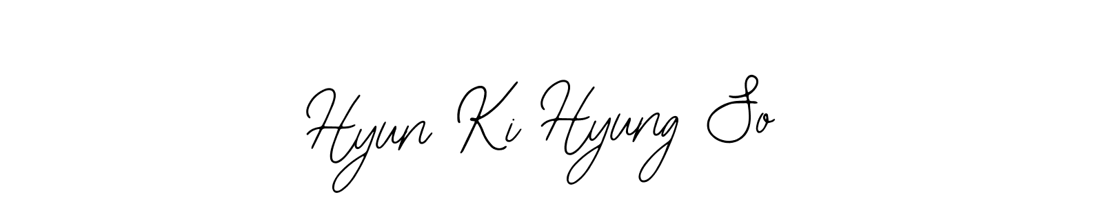 The best way (Bearetta-2O07w) to make a short signature is to pick only two or three words in your name. The name Hyun Ki Hyung So include a total of six letters. For converting this name. Hyun Ki Hyung So signature style 12 images and pictures png