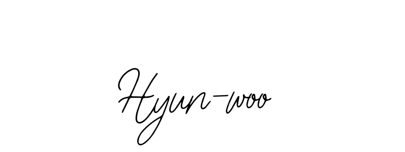 You can use this online signature creator to create a handwritten signature for the name Hyun-woo. This is the best online autograph maker. Hyun-woo signature style 12 images and pictures png