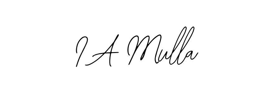 if you are searching for the best signature style for your name I A Mulla. so please give up your signature search. here we have designed multiple signature styles  using Bearetta-2O07w. I A Mulla signature style 12 images and pictures png