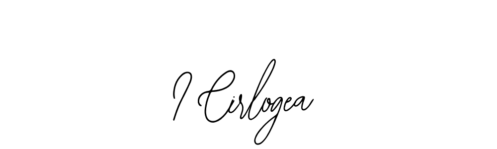 How to make I Cirlogea name signature. Use Bearetta-2O07w style for creating short signs online. This is the latest handwritten sign. I Cirlogea signature style 12 images and pictures png