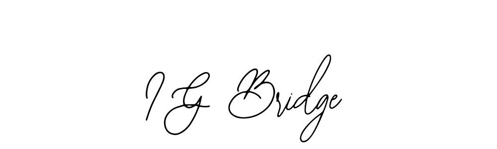 How to make I G Bridge signature? Bearetta-2O07w is a professional autograph style. Create handwritten signature for I G Bridge name. I G Bridge signature style 12 images and pictures png