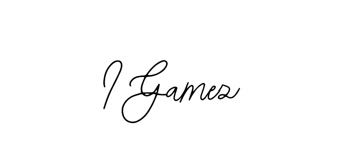 Use a signature maker to create a handwritten signature online. With this signature software, you can design (Bearetta-2O07w) your own signature for name I Gamez. I Gamez signature style 12 images and pictures png