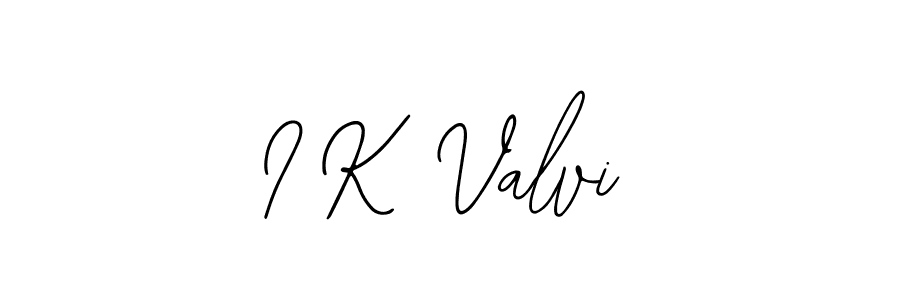 How to make I K Valvi name signature. Use Bearetta-2O07w style for creating short signs online. This is the latest handwritten sign. I K Valvi signature style 12 images and pictures png