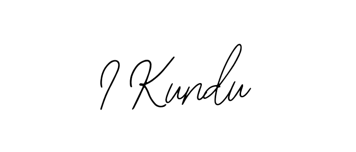 How to make I Kundu name signature. Use Bearetta-2O07w style for creating short signs online. This is the latest handwritten sign. I Kundu signature style 12 images and pictures png