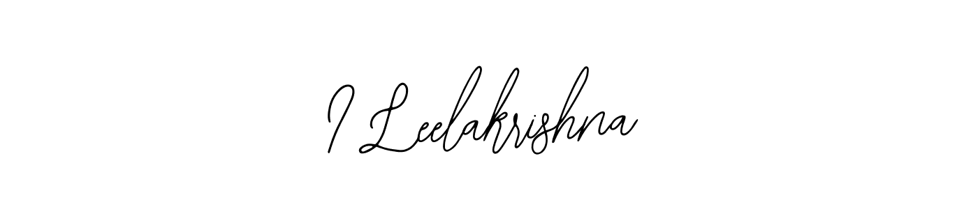 Use a signature maker to create a handwritten signature online. With this signature software, you can design (Bearetta-2O07w) your own signature for name I Leelakrishna. I Leelakrishna signature style 12 images and pictures png