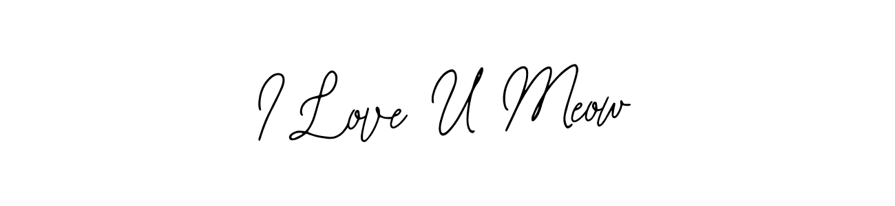 Also You can easily find your signature by using the search form. We will create I Love U Meow name handwritten signature images for you free of cost using Bearetta-2O07w sign style. I Love U Meow signature style 12 images and pictures png