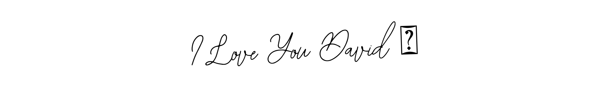 You should practise on your own different ways (Bearetta-2O07w) to write your name (I Love You David ❤) in signature. don't let someone else do it for you. I Love You David ❤ signature style 12 images and pictures png