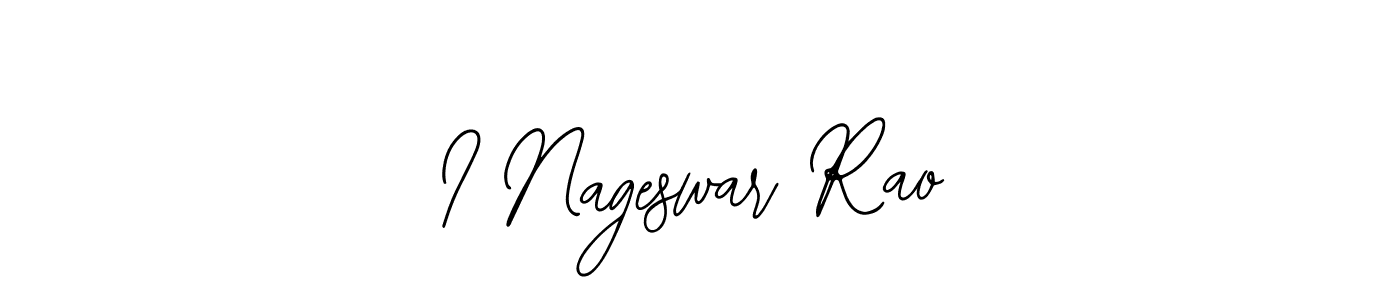How to make I Nageswar Rao name signature. Use Bearetta-2O07w style for creating short signs online. This is the latest handwritten sign. I Nageswar Rao signature style 12 images and pictures png