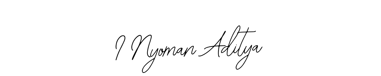 Similarly Bearetta-2O07w is the best handwritten signature design. Signature creator online .You can use it as an online autograph creator for name I Nyoman Aditya. I Nyoman Aditya signature style 12 images and pictures png