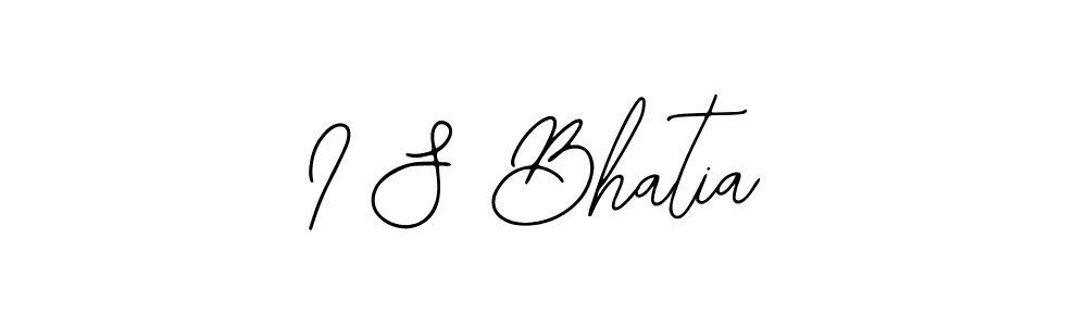 You should practise on your own different ways (Bearetta-2O07w) to write your name (I S Bhatia) in signature. don't let someone else do it for you. I S Bhatia signature style 12 images and pictures png