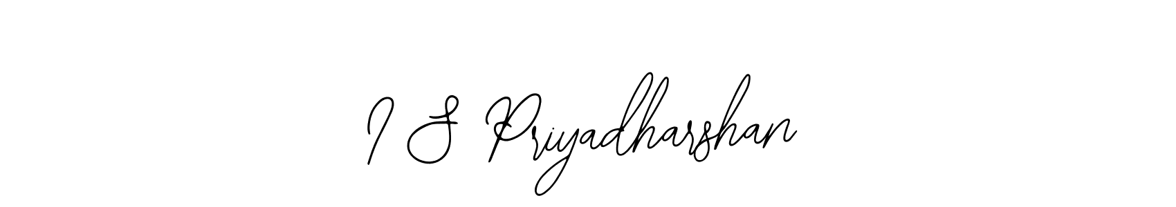 How to make I S Priyadharshan name signature. Use Bearetta-2O07w style for creating short signs online. This is the latest handwritten sign. I S Priyadharshan signature style 12 images and pictures png